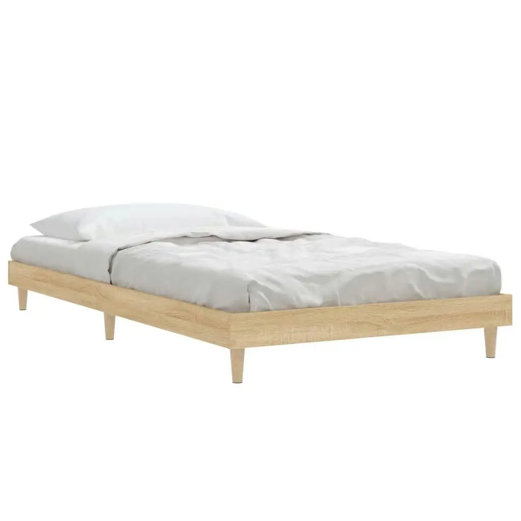 Bed Frame Sonoma Oak 92x187 cm Single Size Engineered Wood 832096