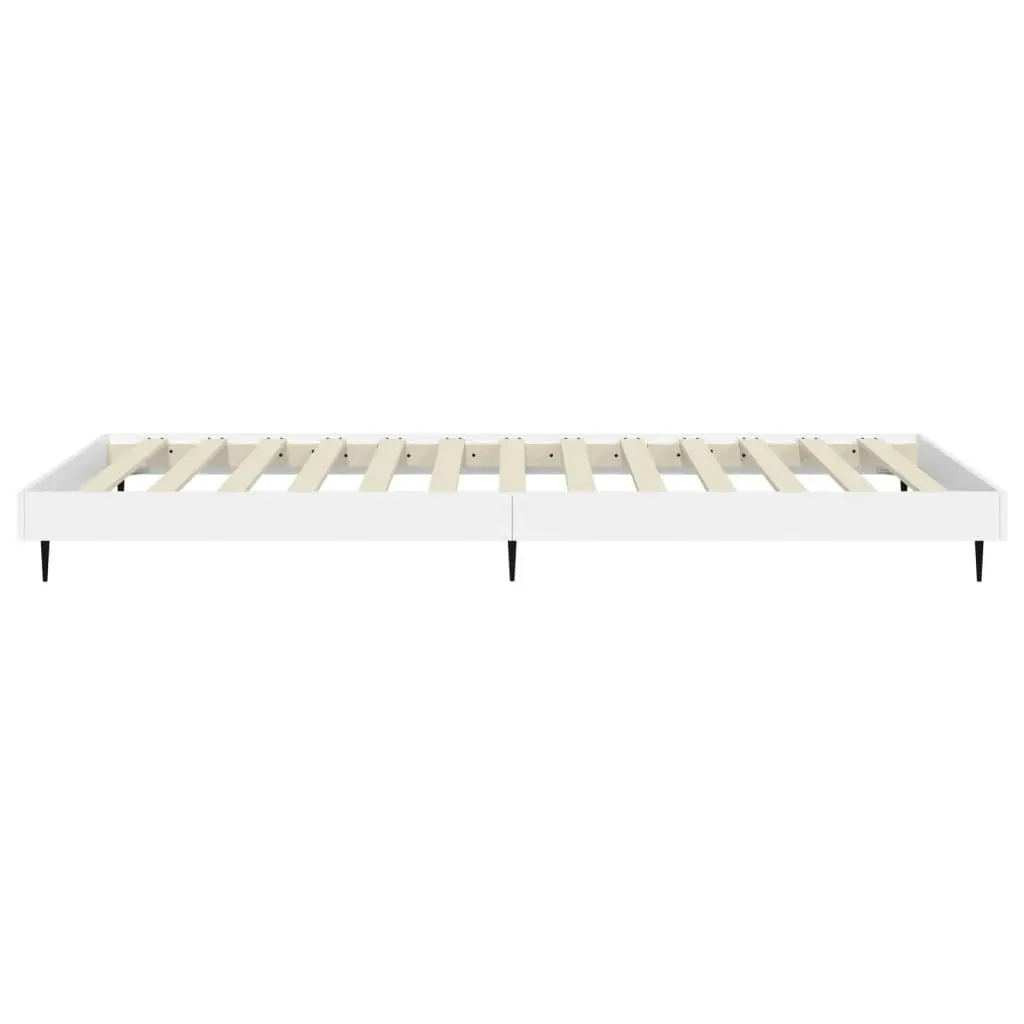 Bed Frame White 92x187 cm Single Size Engineered Wood 832301