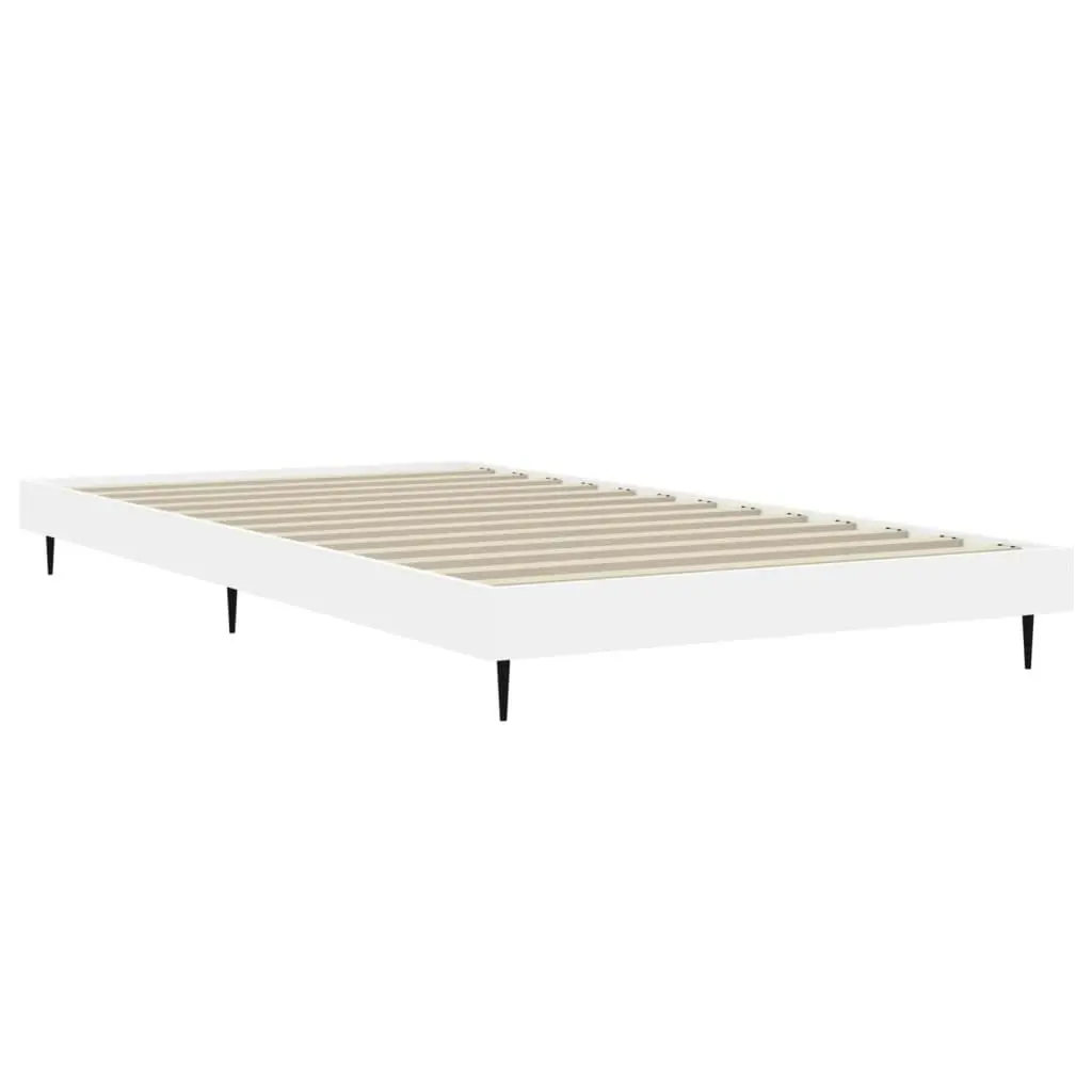 Bed Frame White 92x187 cm Single Size Engineered Wood 832301