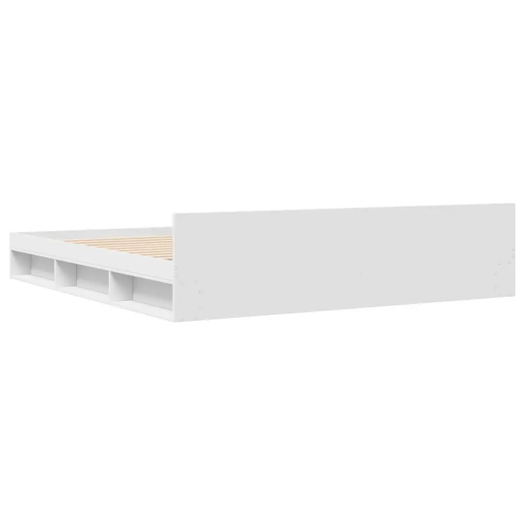 Bed Frame with Drawers White 183x203 cm King Size Engineered Wood 3280727