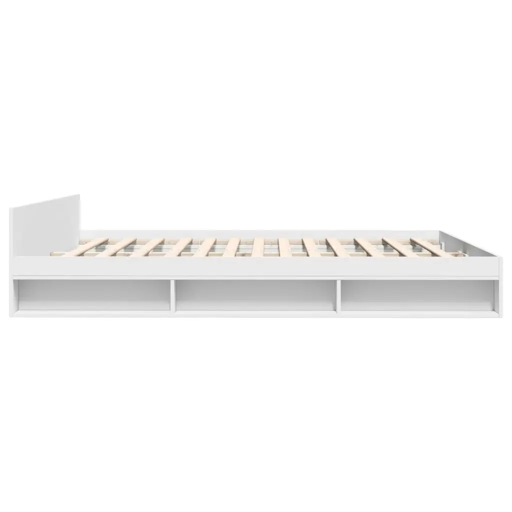 Bed Frame with Drawers White 183x203 cm King Size Engineered Wood 3280727