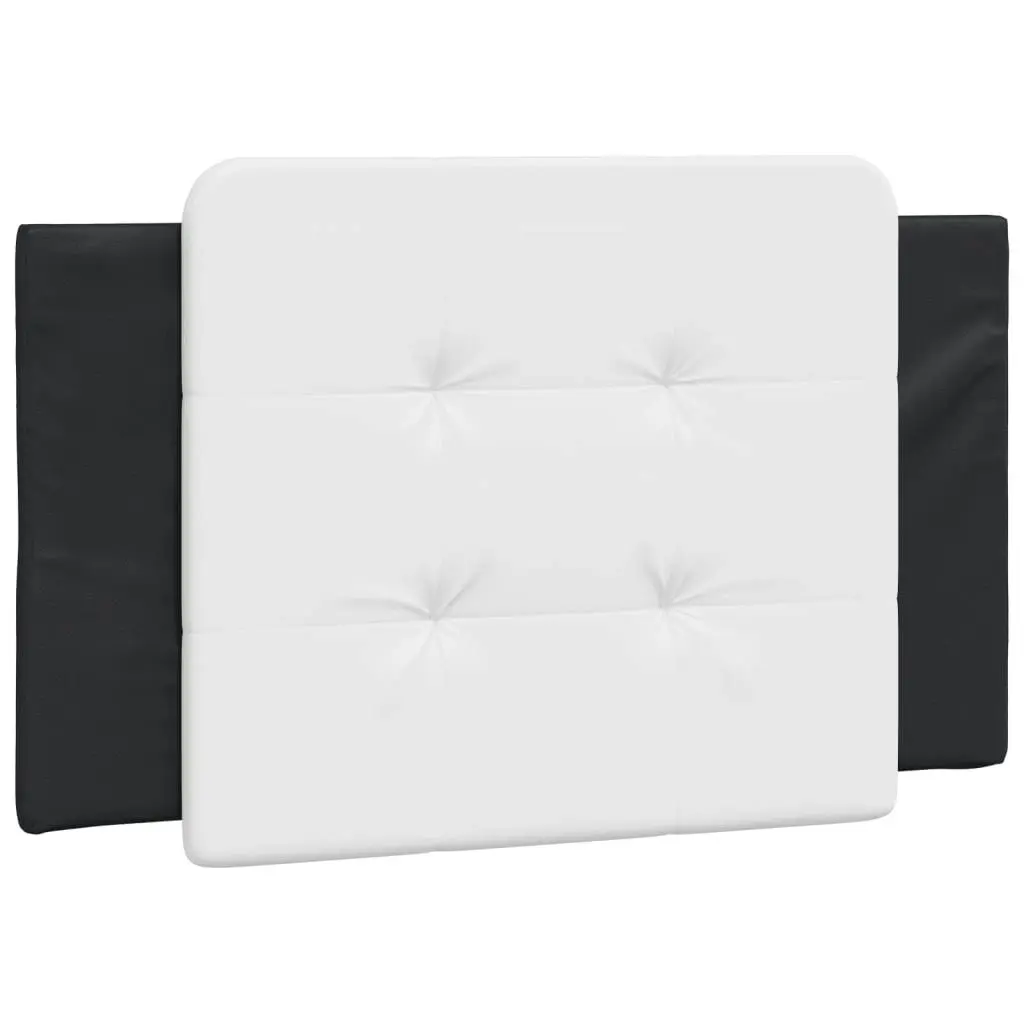 Bed Frame with Headboard Black and White 106x203 cm King Single Size Faux Leather 3208277