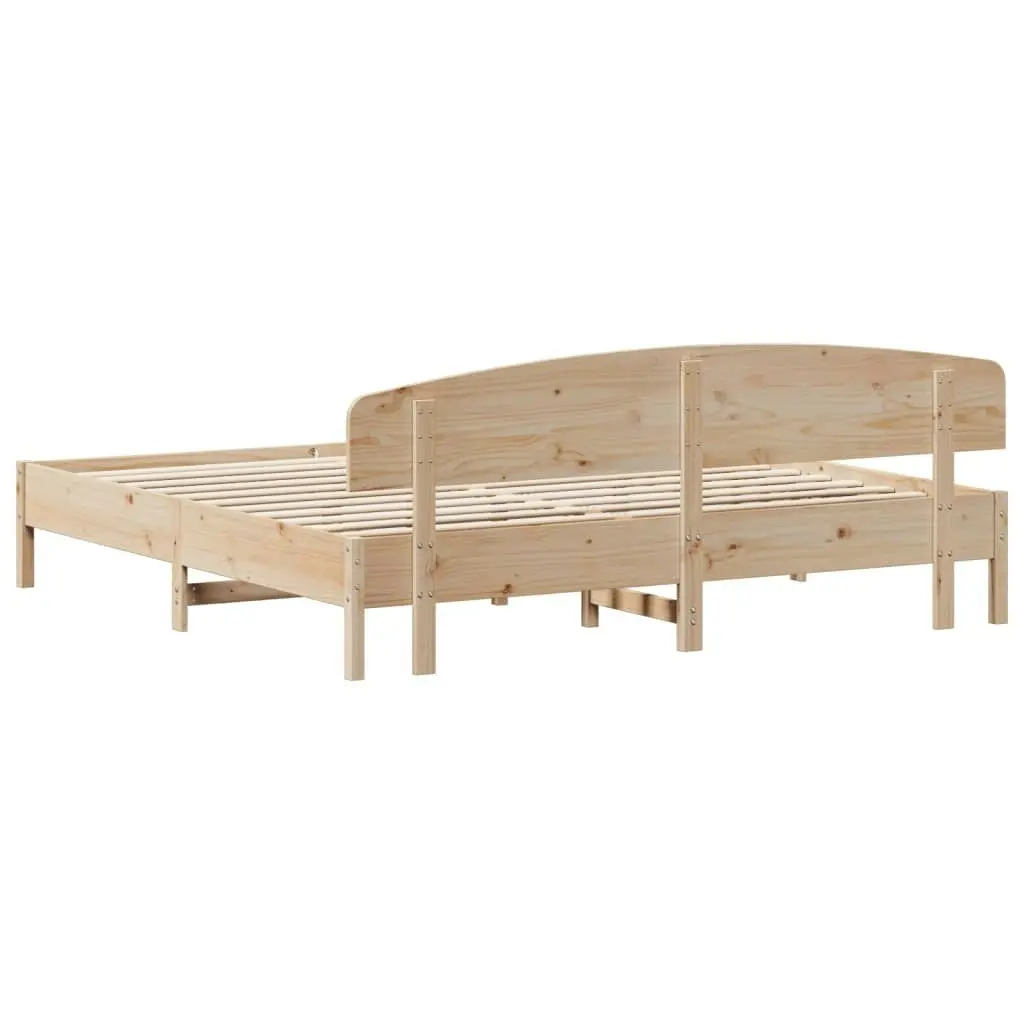 Bed Frame without Mattress 183x203 cm King Solid Wood Pine 3207197