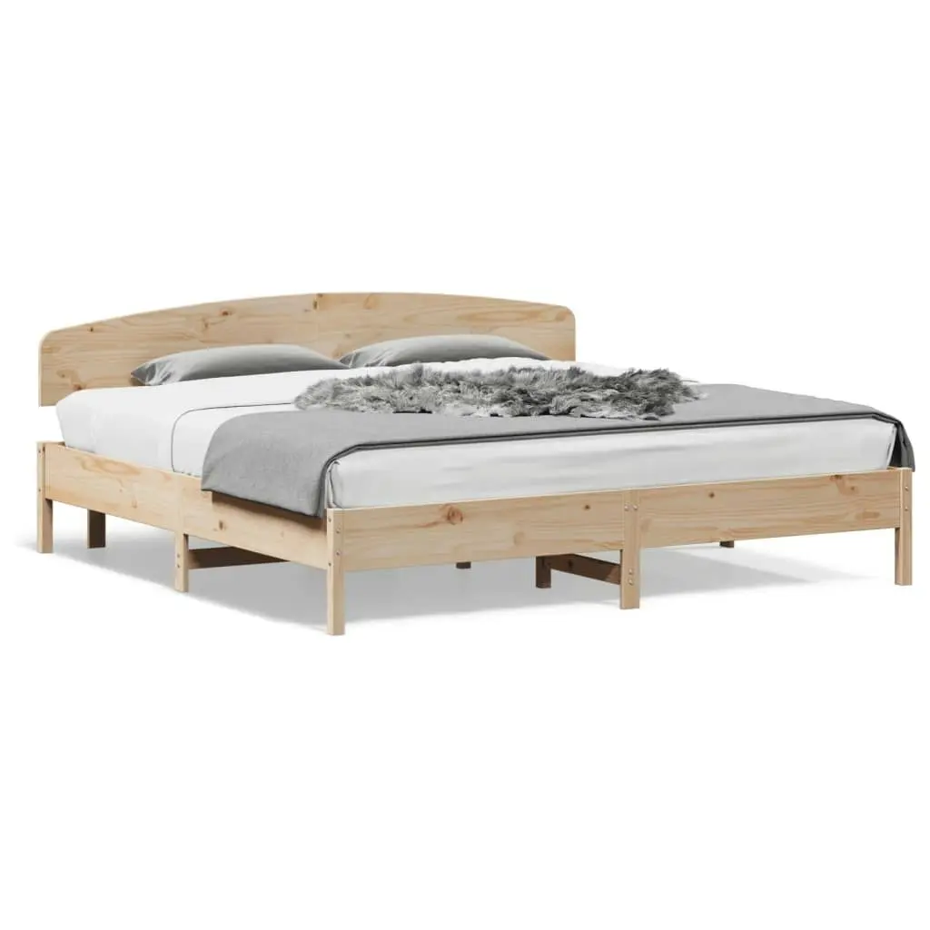 Bed Frame without Mattress 183x203 cm King Solid Wood Pine 3207197