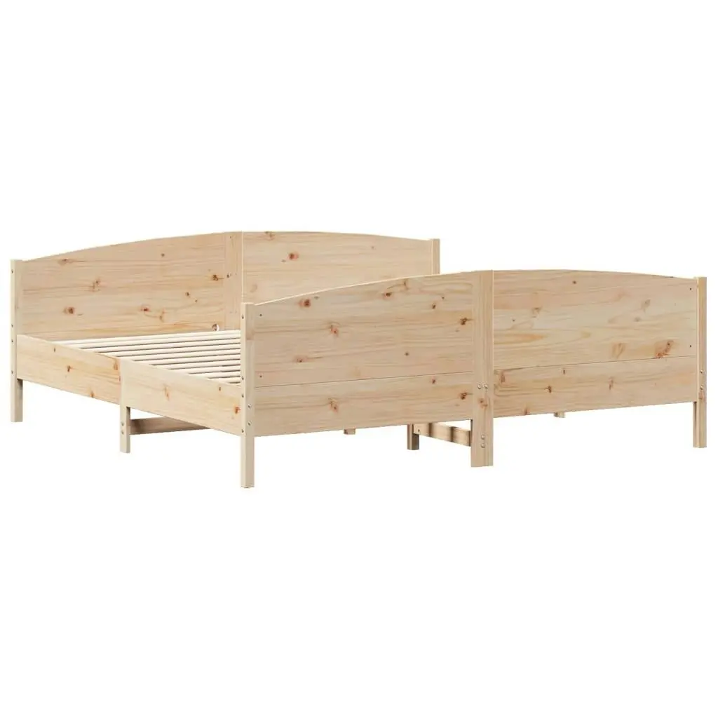 Bed Frame with Headboard 183x203 cm King Size Solid Wood Pine 3216164