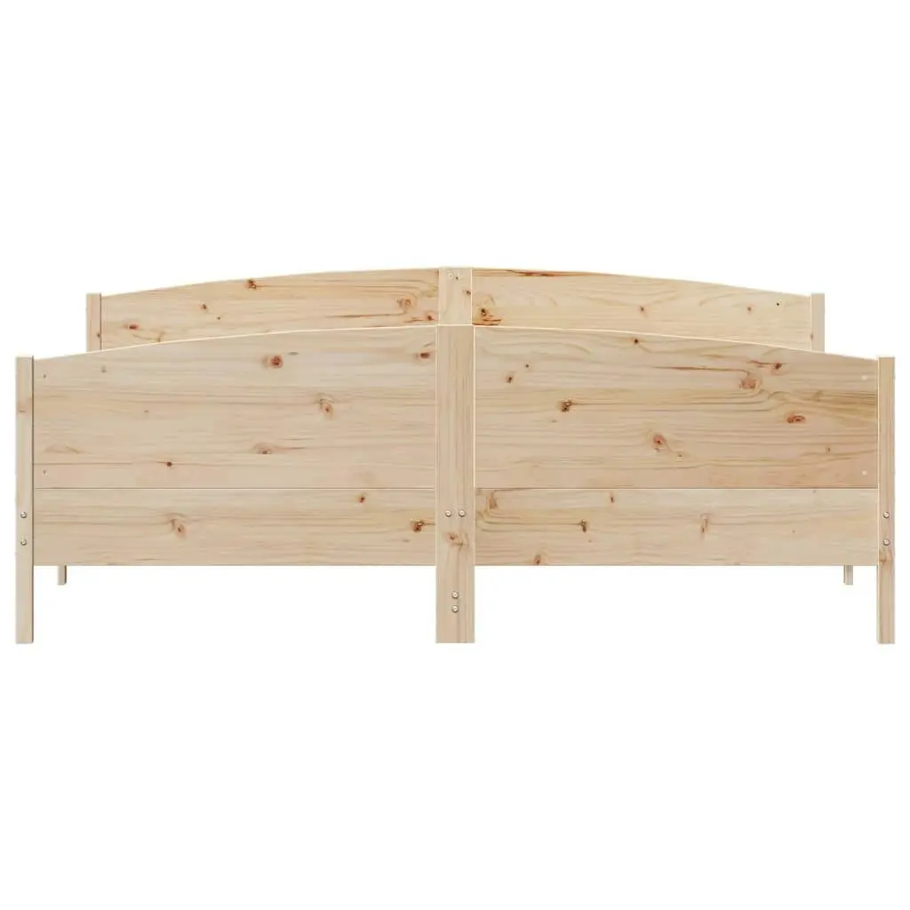 Bed Frame with Headboard 183x203 cm King Size Solid Wood Pine 3216164