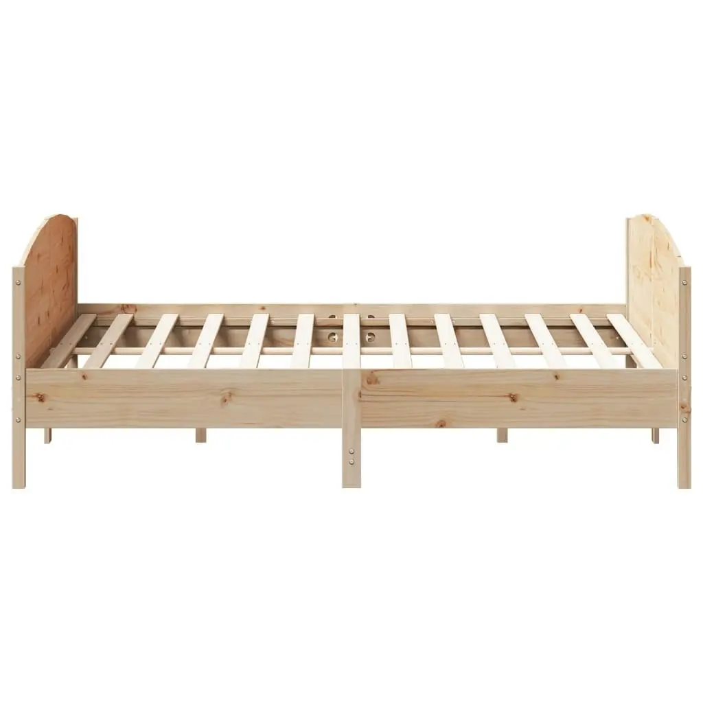 Bed Frame with Headboard 183x203 cm King Size Solid Wood Pine 3216164