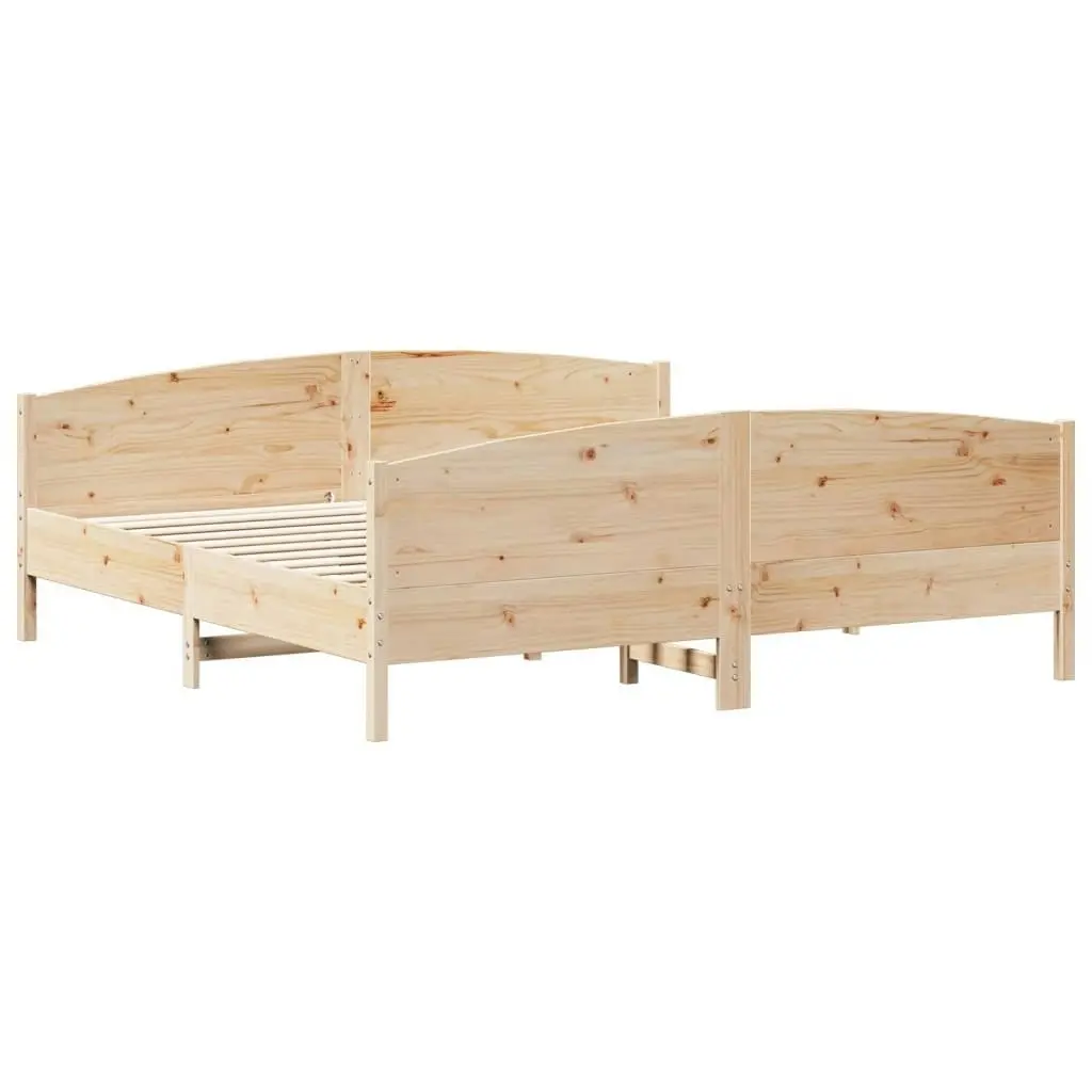 Bed Frame with Headboard 183x203 cm King Size Solid Wood Pine 3216164