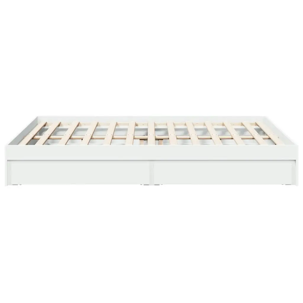 Bed Frame with Drawers White 150x200 cm Engineered Wood 3280650