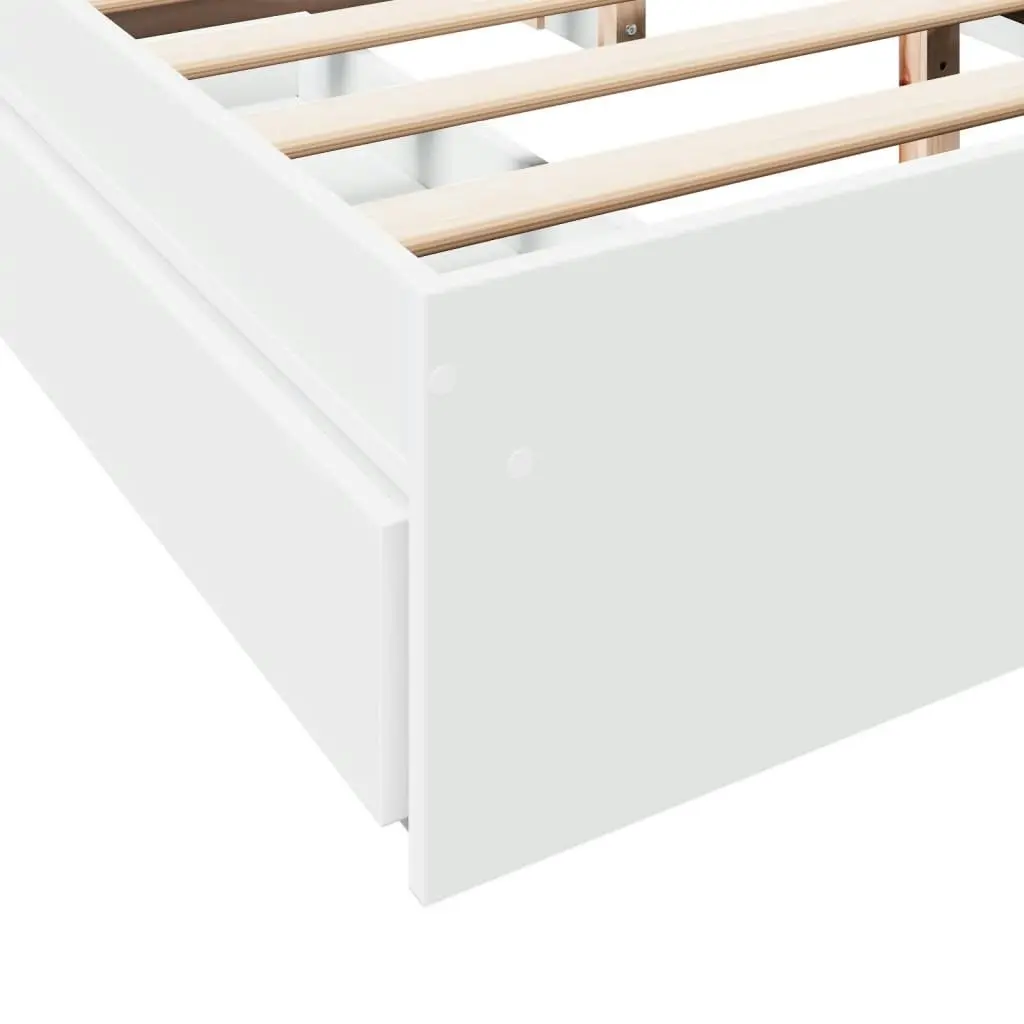 Bed Frame with Drawers White 150x200 cm Engineered Wood 3280650