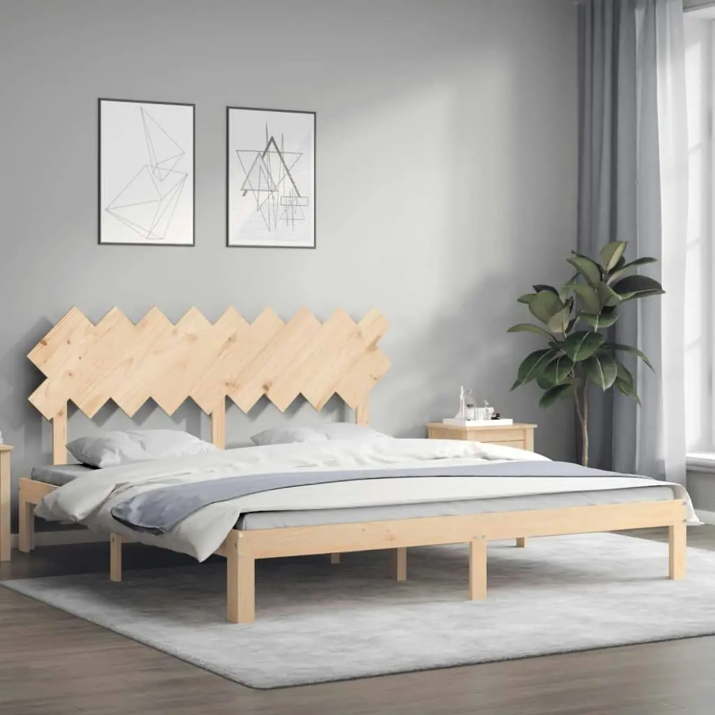 Bed Frame without Mattress 183x203 cm King Solid Wood Pine 3193741