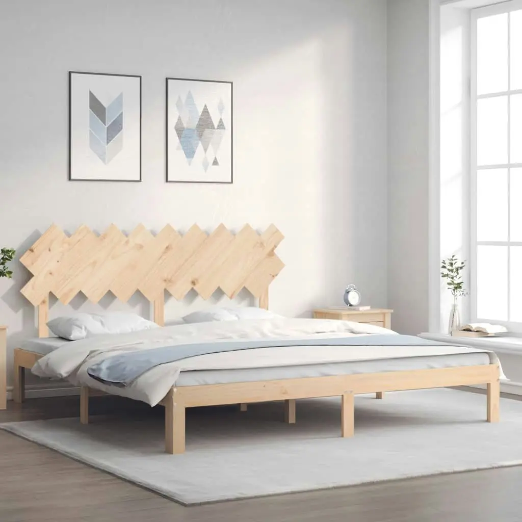 Bed Frame without Mattress 183x203 cm King Solid Wood Pine 3193741