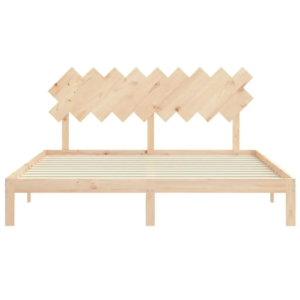 Bed Frame without Mattress 183x203 cm King Solid Wood Pine 3193741