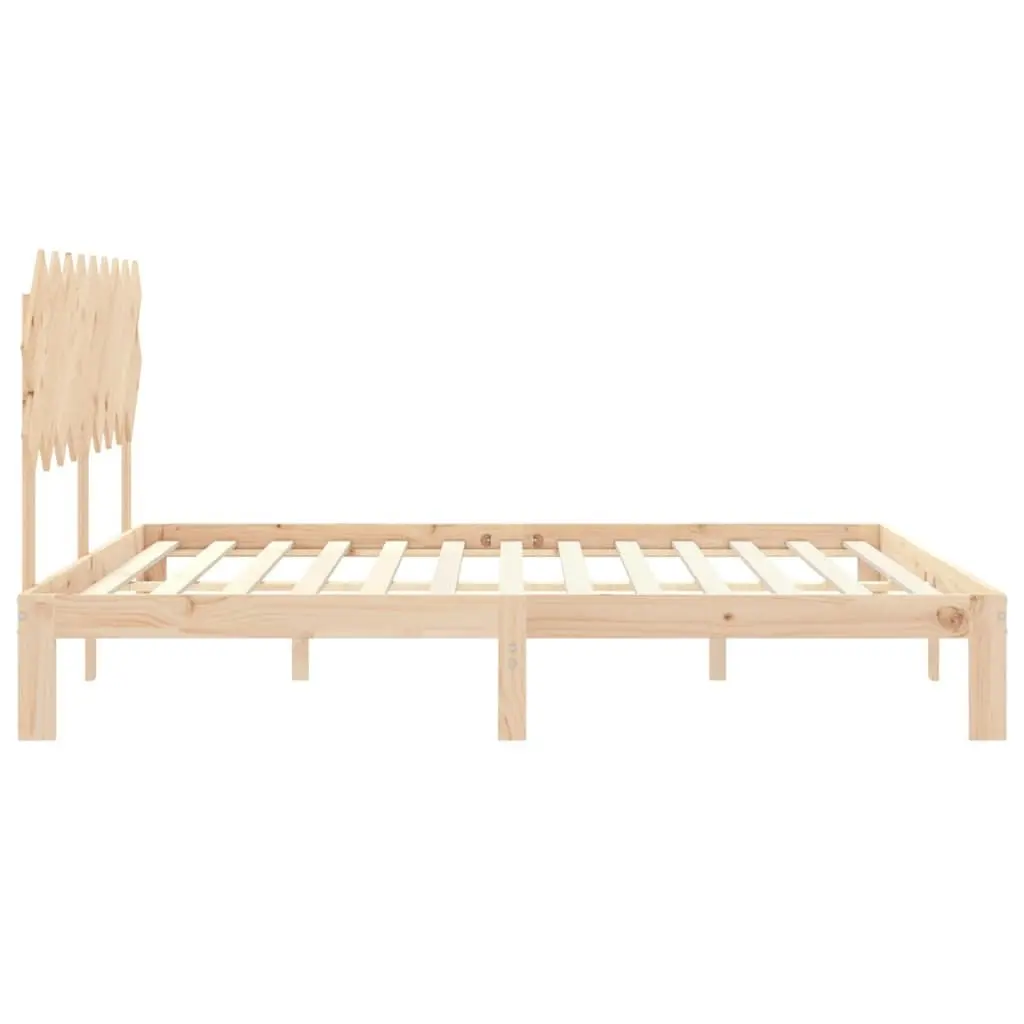 Bed Frame without Mattress 183x203 cm King Solid Wood Pine 3193741