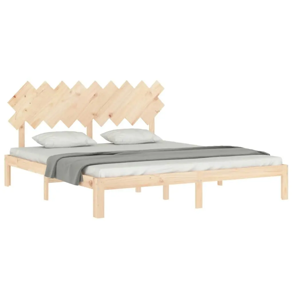 Bed Frame without Mattress 183x203 cm King Solid Wood Pine 3193741