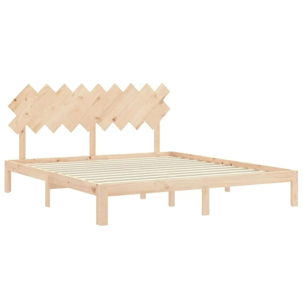 Bed Frame without Mattress 183x203 cm King Solid Wood Pine 3193741