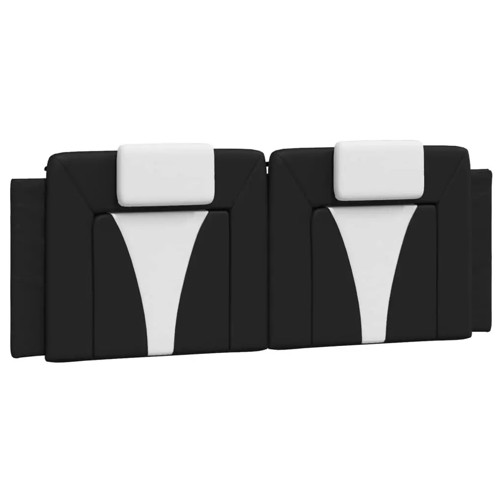 Bed Frame with Headboard Black and White 137x187 cm Double Size Faux Leather 3208132