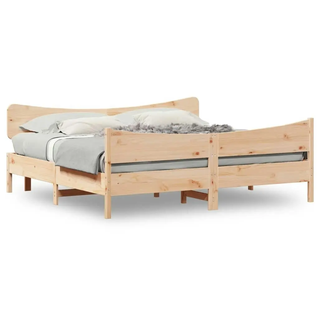 Bed Frame without Mattress 183x203 cm King Solid Wood Pine 3216372