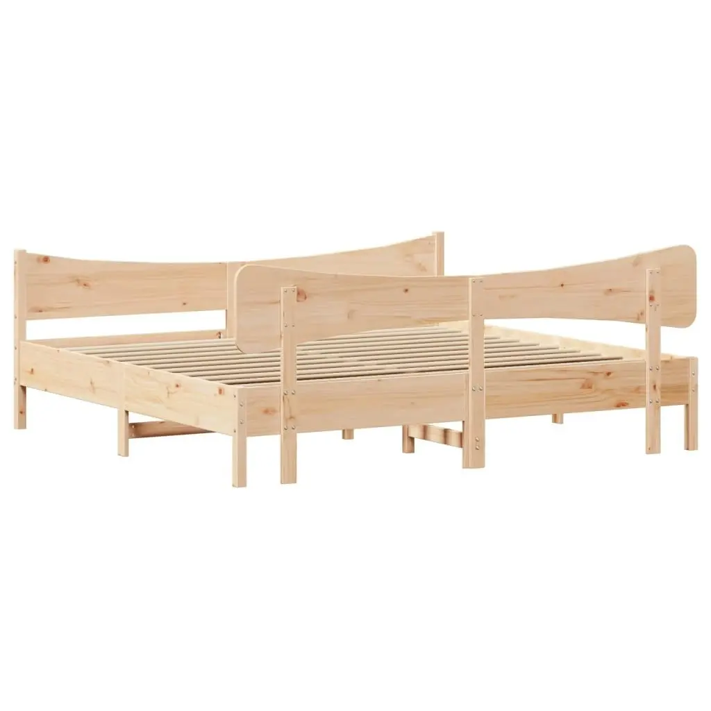 Bed Frame without Mattress 183x203 cm King Solid Wood Pine 3216372