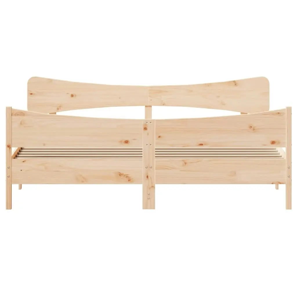 Bed Frame without Mattress 183x203 cm King Solid Wood Pine 3216372