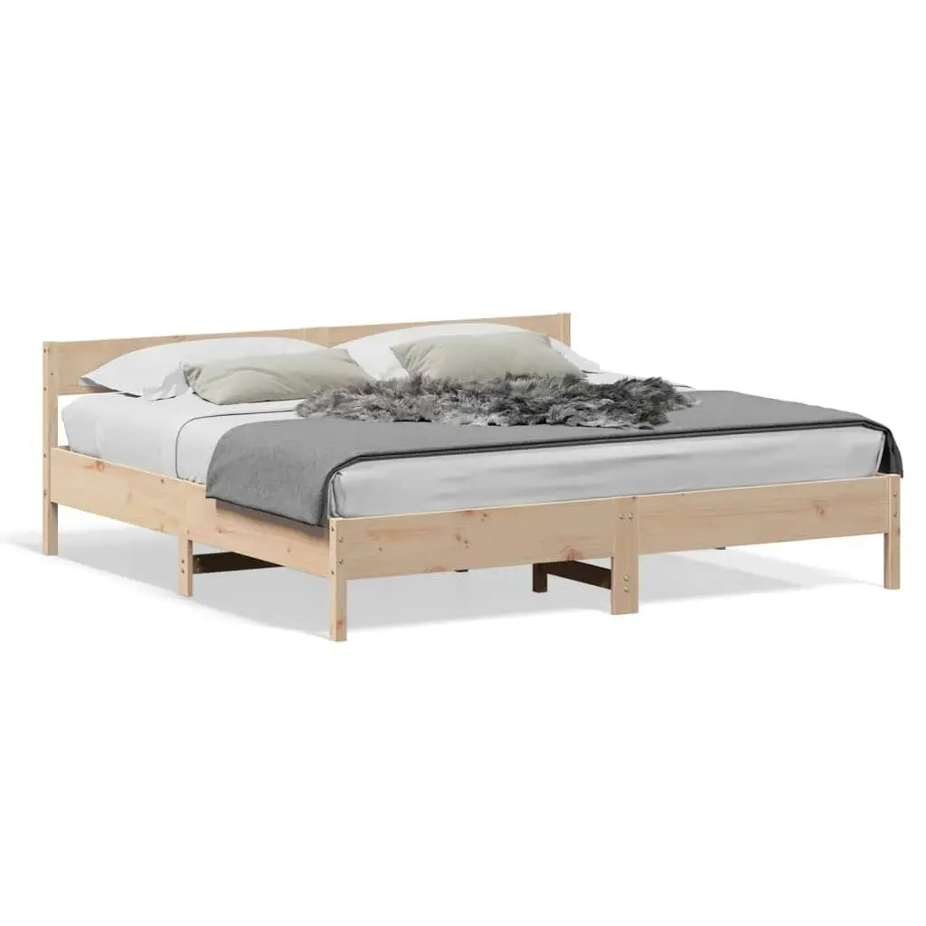 Bed Frame without Mattress 183x203 cm King Solid Wood Pine 3216212