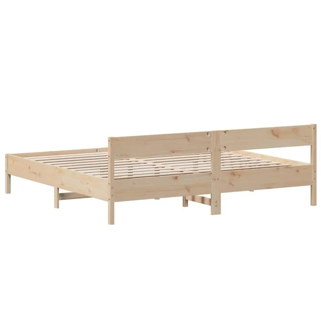 Bed Frame without Mattress 183x203 cm King Solid Wood Pine 3216212