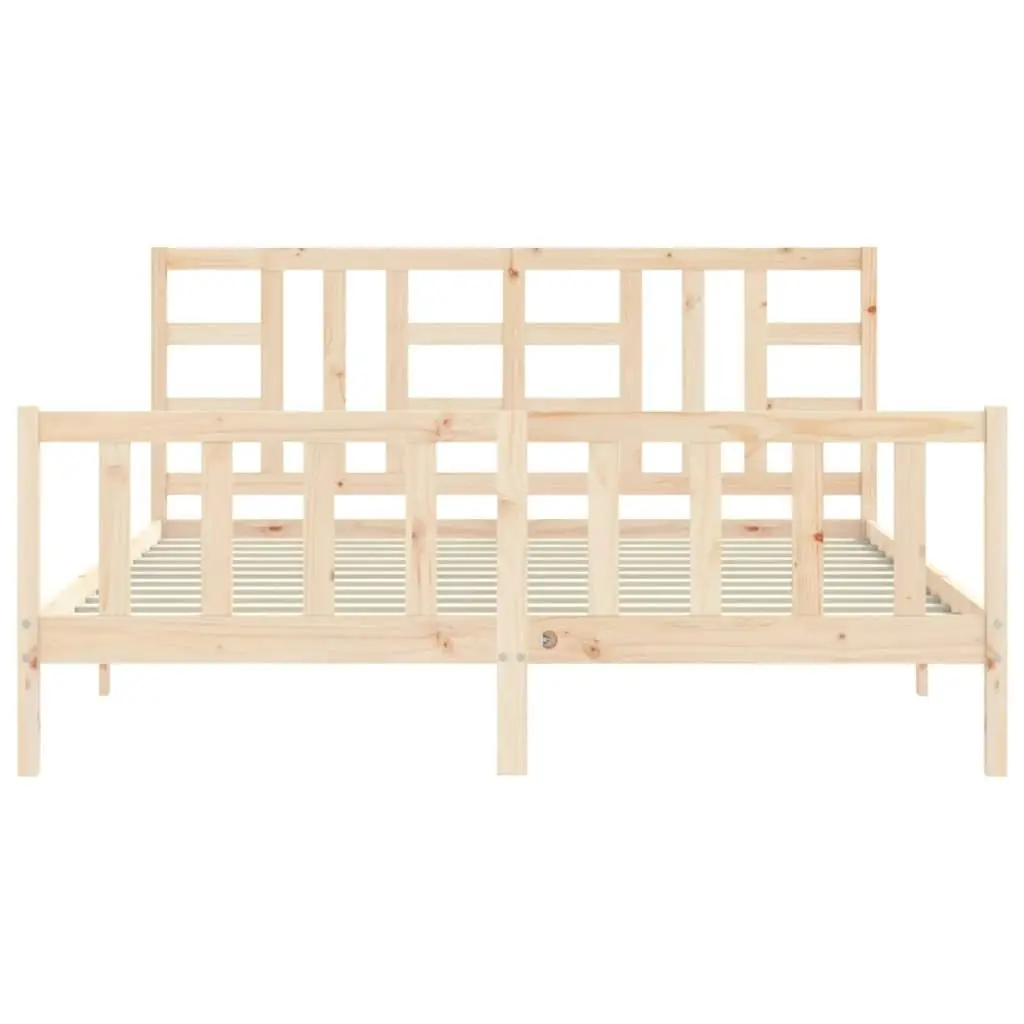 Bed Frame without Mattress 183x203 cm King Solid Wood Pine 3191986