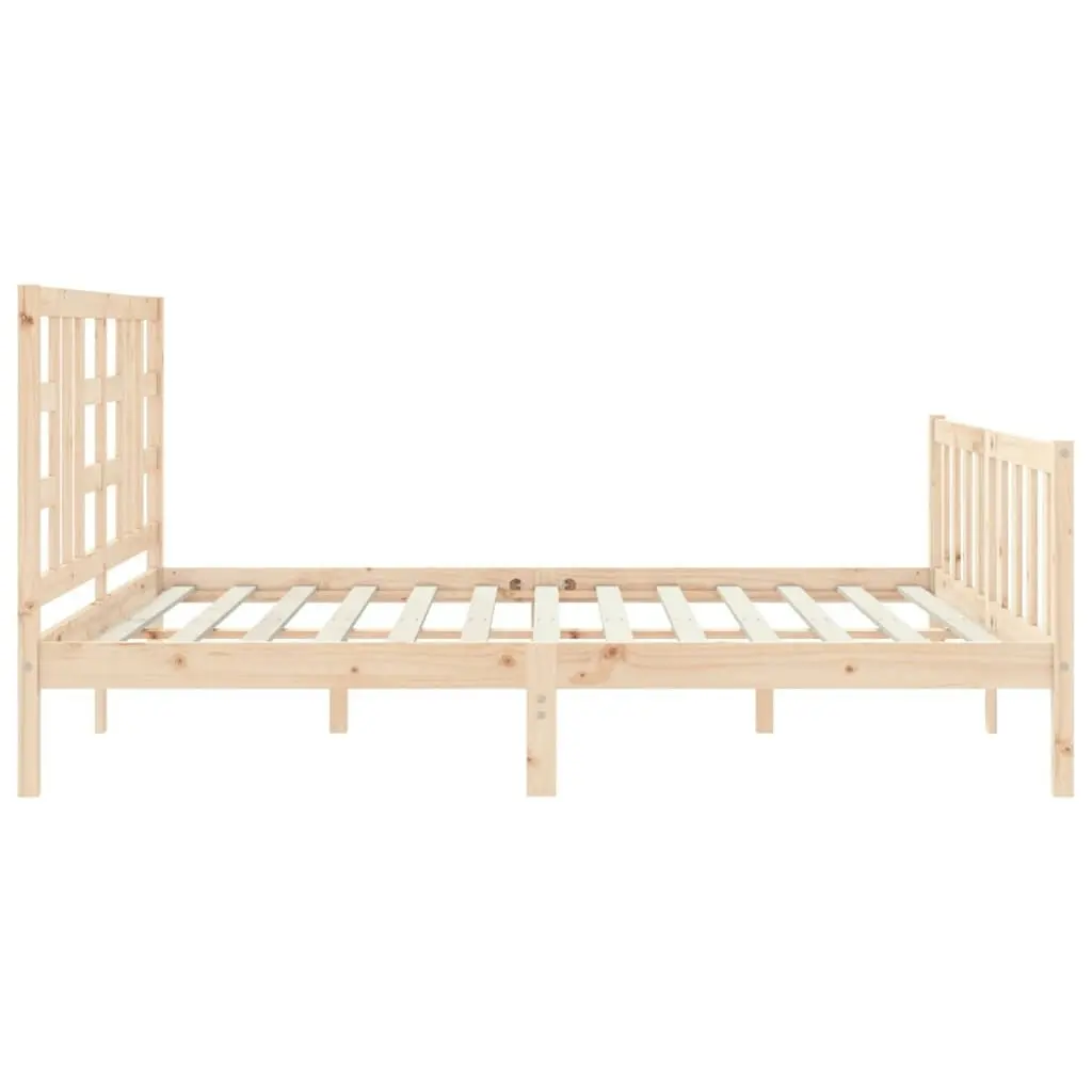 Bed Frame without Mattress 183x203 cm King Solid Wood Pine 3191986