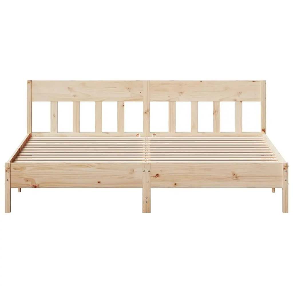 Bed Frame with Headboard 183x203 cm King Size Solid Wood Pine 3216203