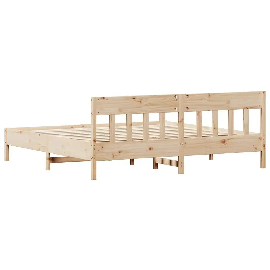 Bed Frame with Headboard 183x203 cm King Size Solid Wood Pine 3216203