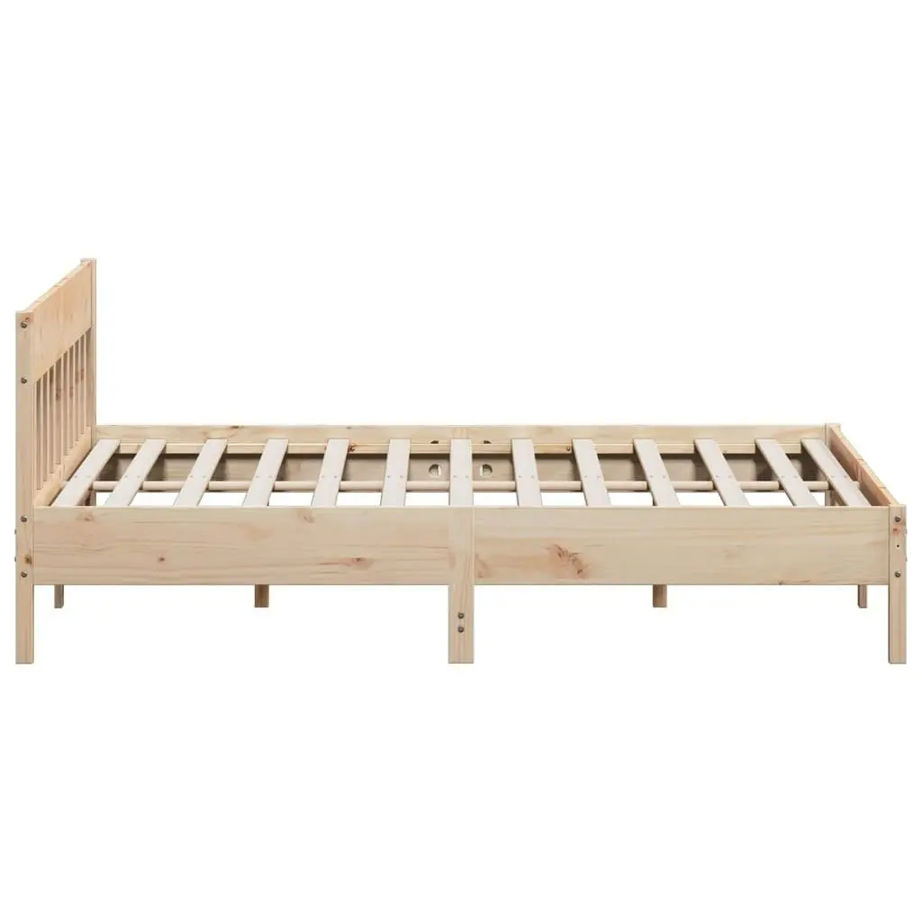 Bed Frame with Headboard 183x203 cm King Size Solid Wood Pine 3216203