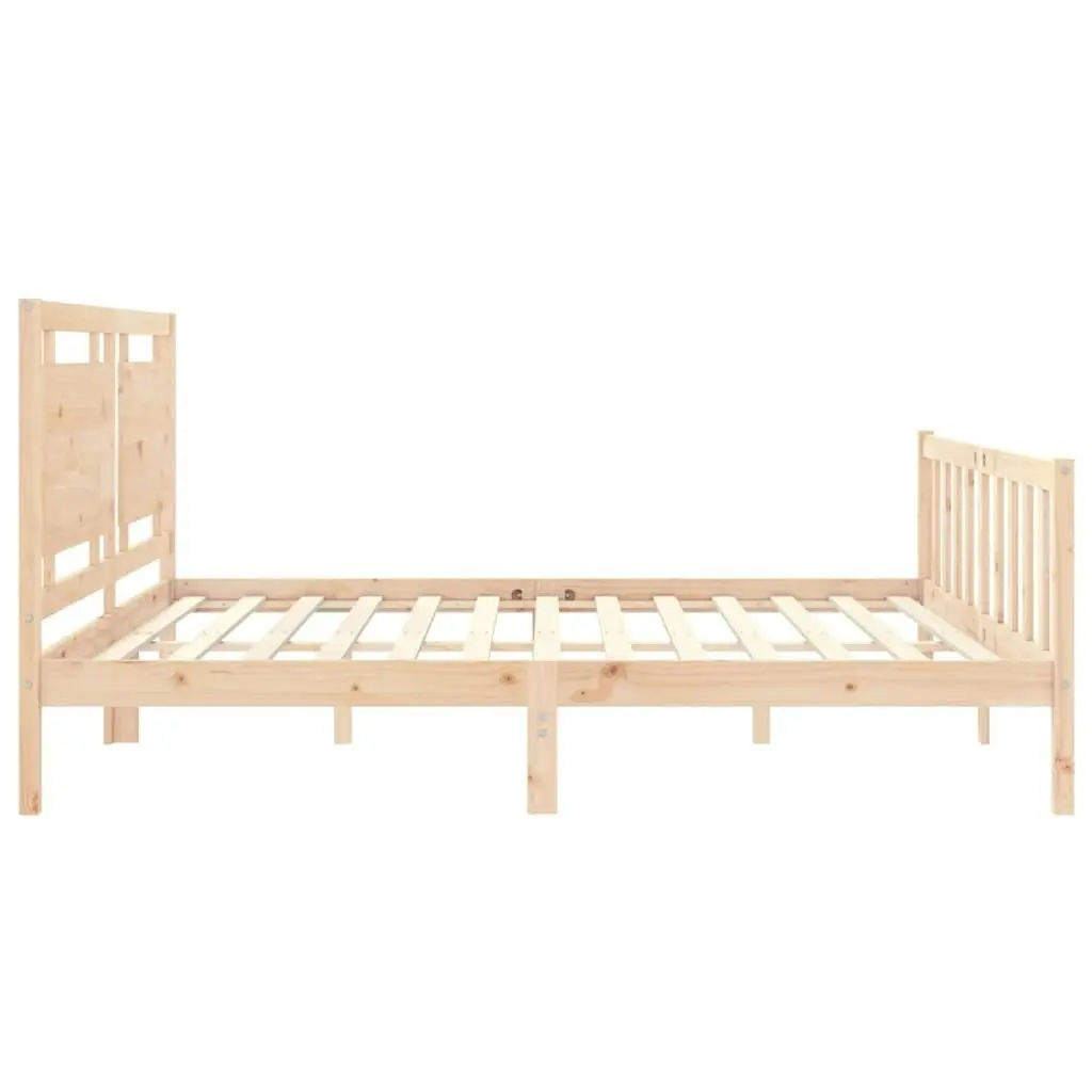 Bed Frame with Headboard 183x203 cm King Solid Wood 3192181