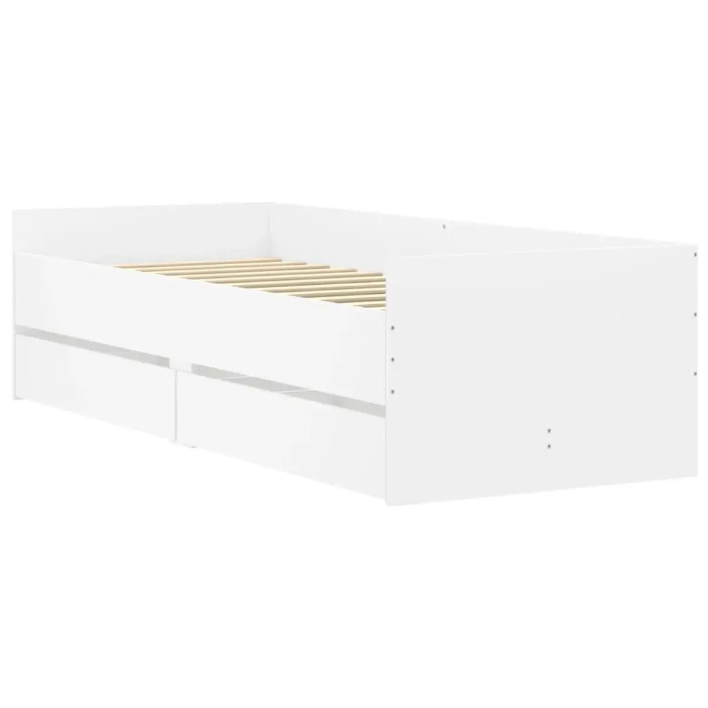 Bed Frame with Drawers White 90x190 cm 3207350