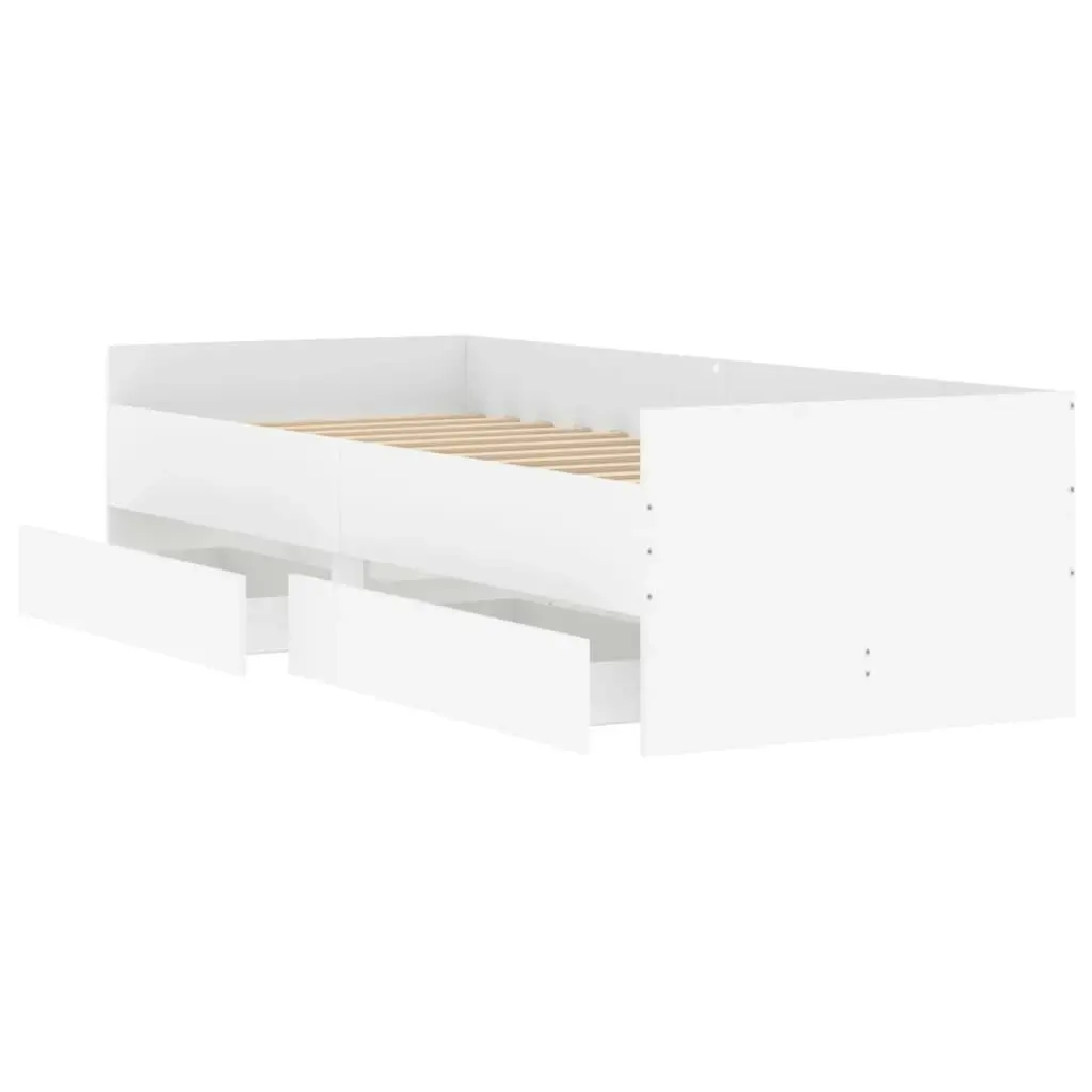 Bed Frame with Drawers White 90x190 cm 3207350