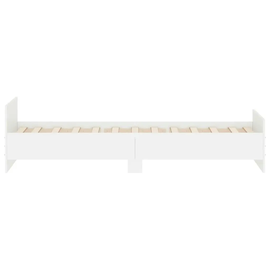 Bed Frame White 92x187 cm Single Size Engineered Wood 835939