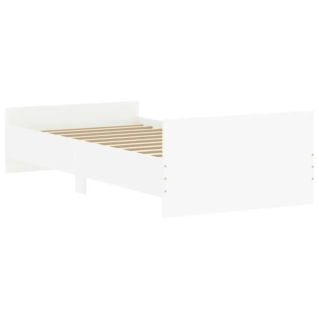 Bed Frame White 92x187 cm Single Size Engineered Wood 835939