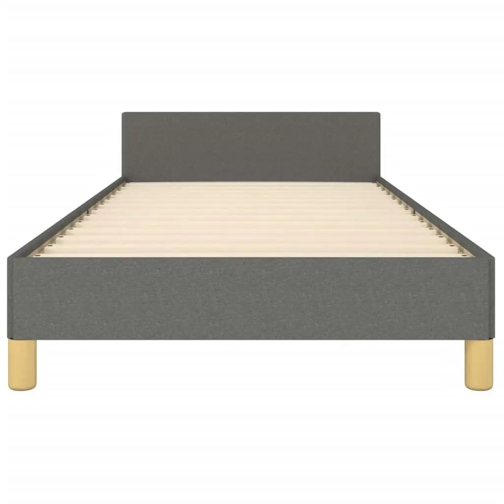 Bed Frame with Headboard Dark Grey 106x203 cm King Single Size Fabric 3283107