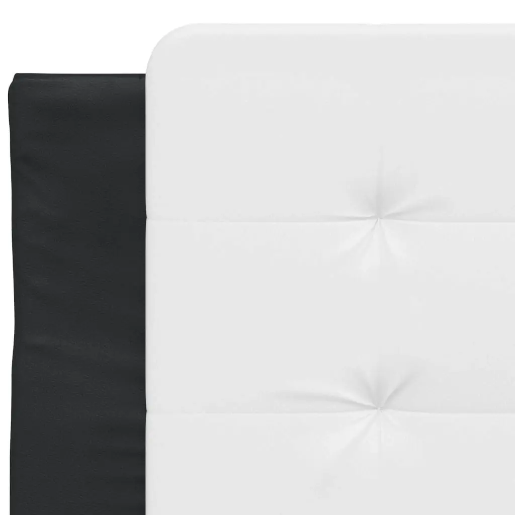 Bed Frame with Headboard Black and White 92x187 cm Single Size Faux Leather 3208275