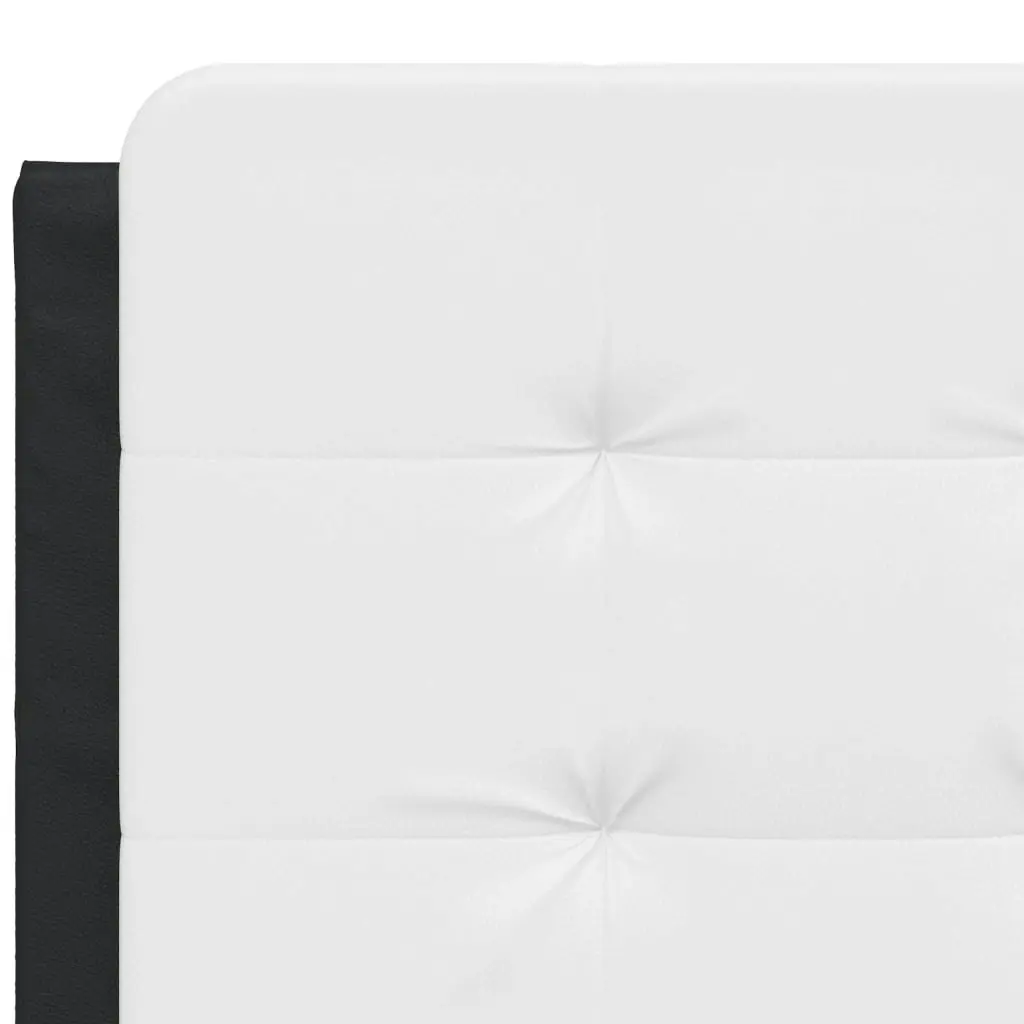 Bed Frame with Headboard Black and White 137x187 cm Double Size Faux Leather 3208279