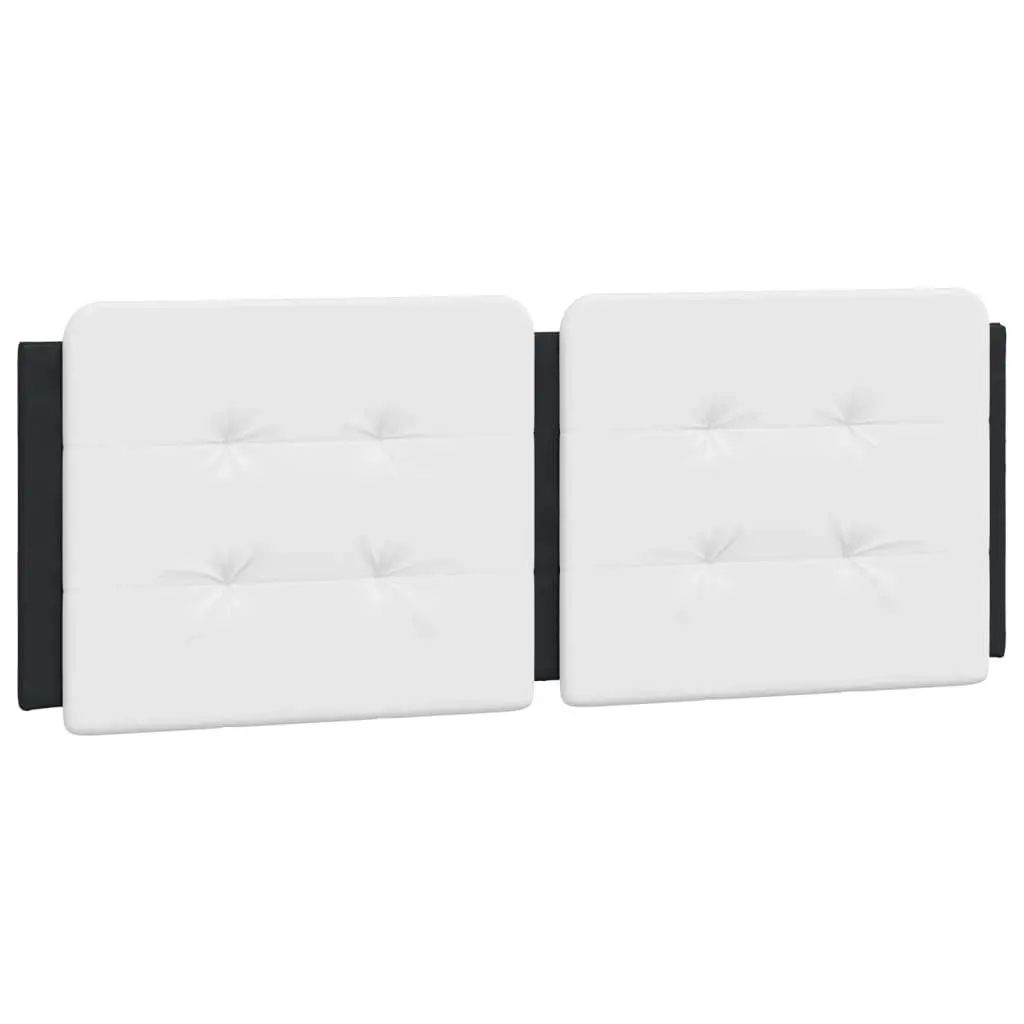 Bed Frame with Headboard Black and White 137x187 cm Double Size Faux Leather 3208279