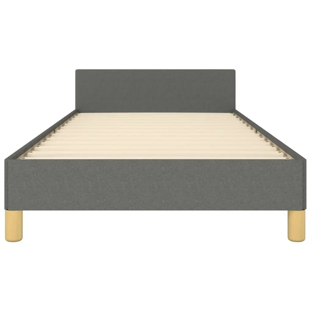 Bed Frame with Headboard Dark Grey 106x203 cm King Single Size Fabric 3283105