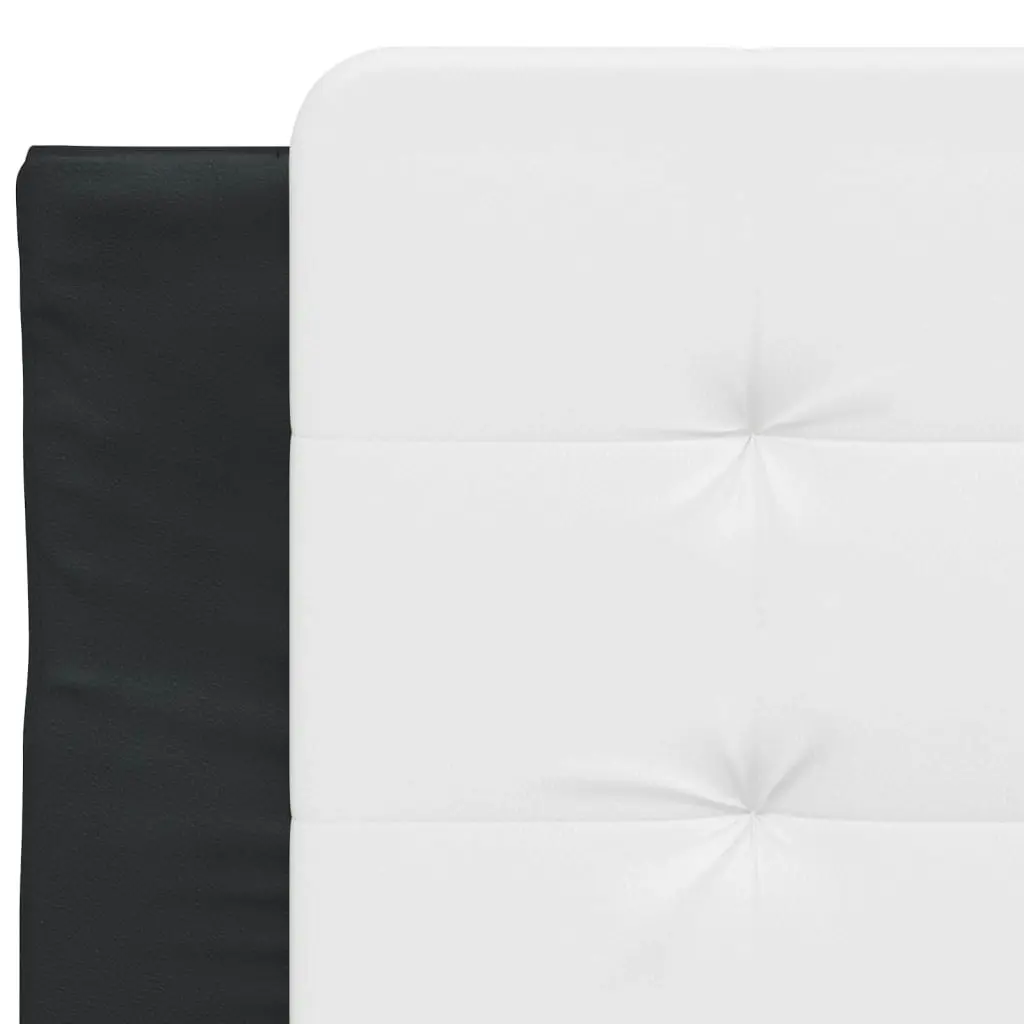 Bed Frame with Headboard Black and White 90x190 cm Faux Leather 3208154