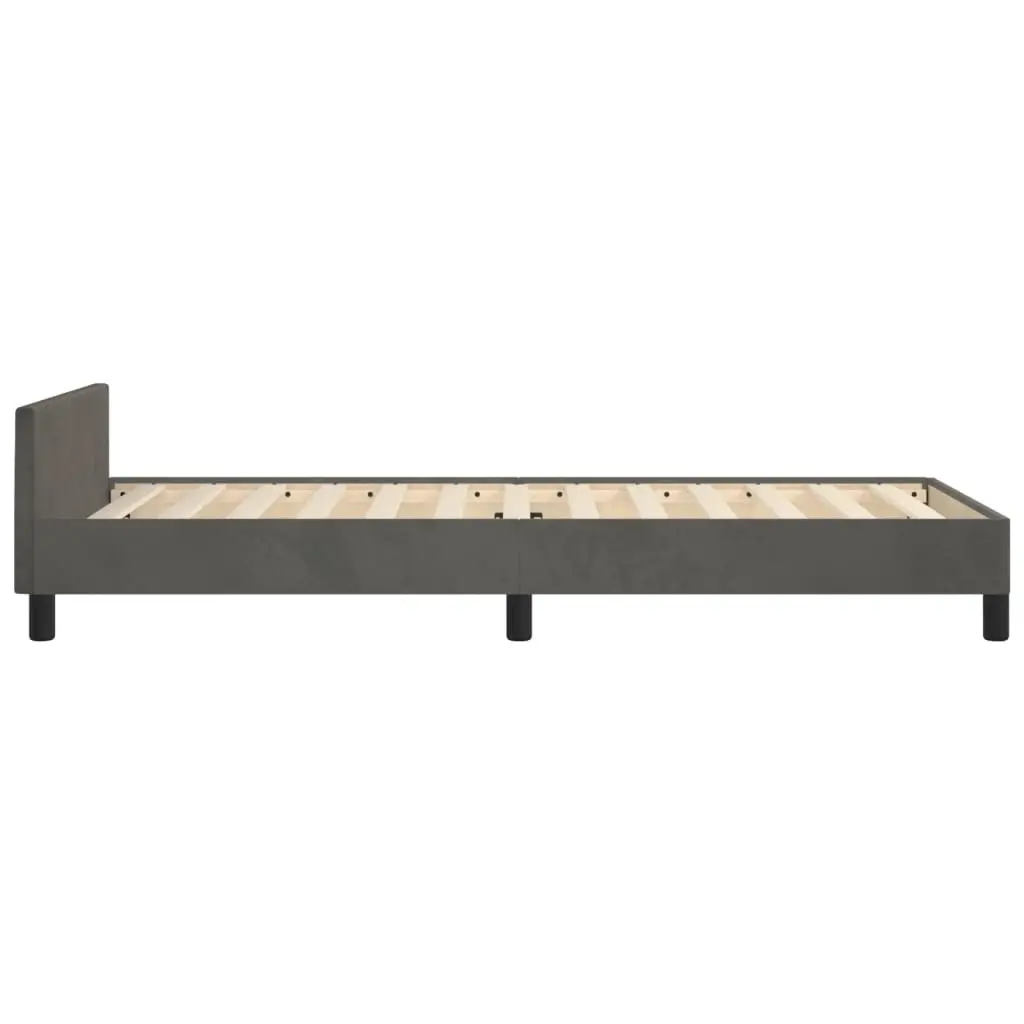 Bed Frame with Headboard Dark Grey 106x203 cm King Single Size Velvet 3283152