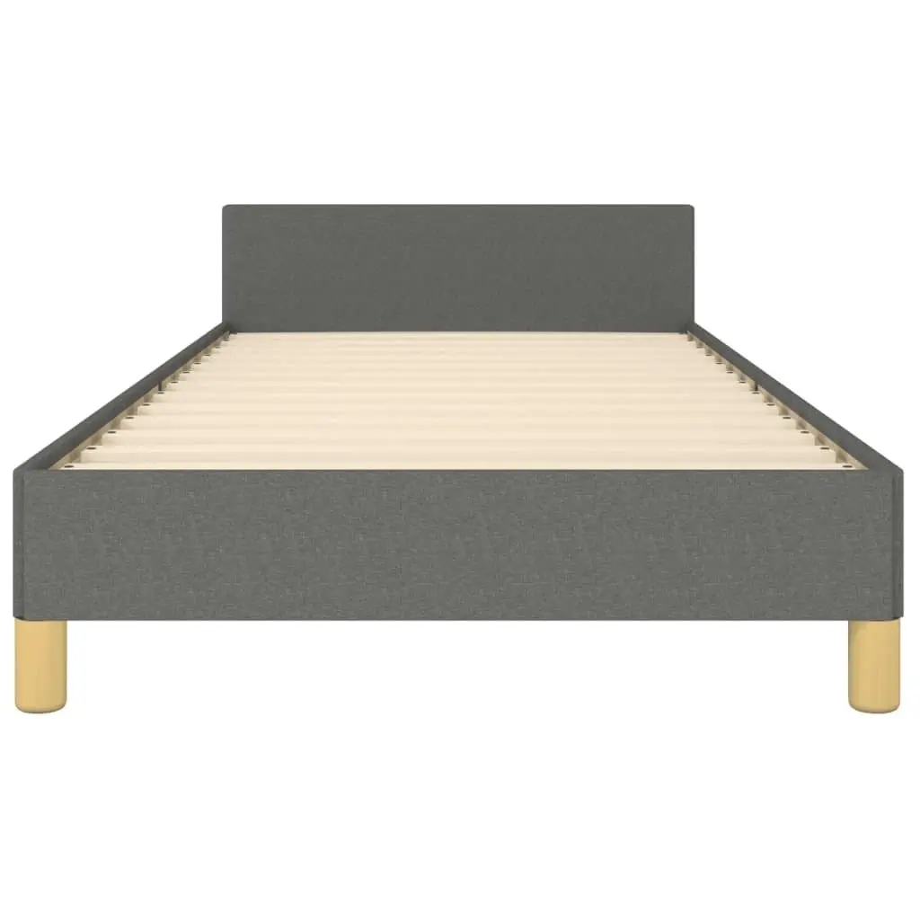 Bed Frame with Headboard Dark Grey 106x203 cm King Single Size Fabric 3283101