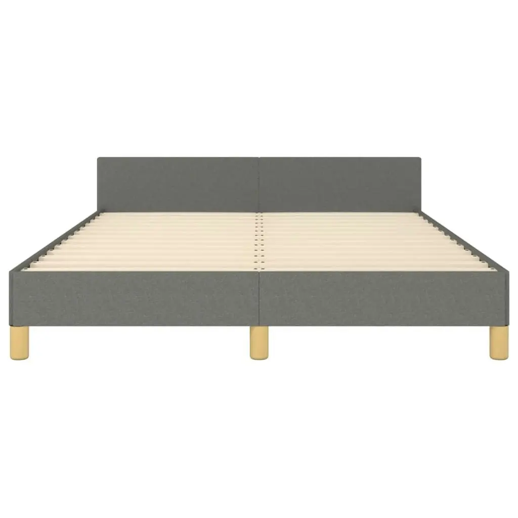 Bed Frame with Headboard Dark Grey 137x187 cm Double Fabric 347454