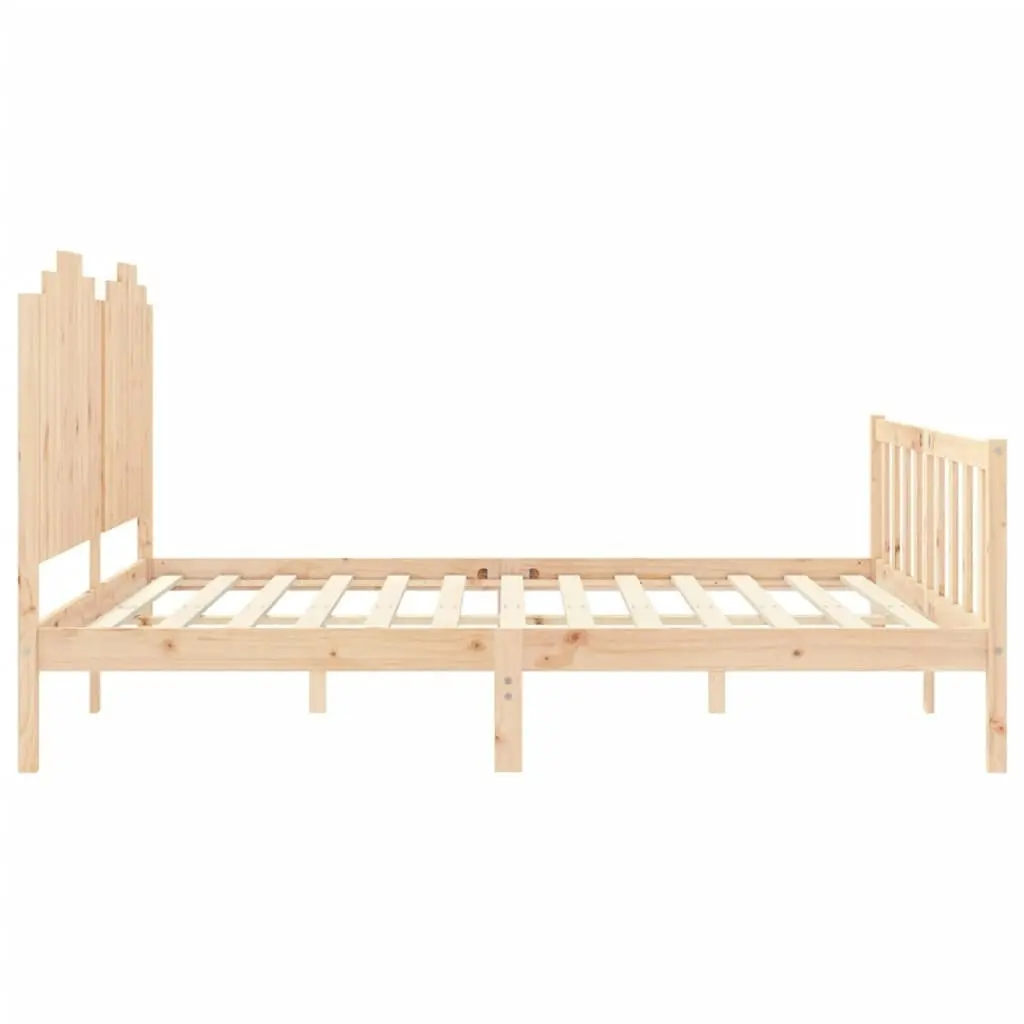 Bed Frame with Headboard 183x203 cm King Solid Wood 3192311