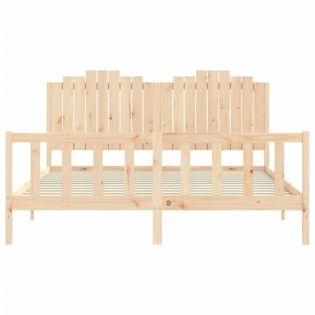 Bed Frame with Headboard 183x203 cm King Solid Wood 3192311