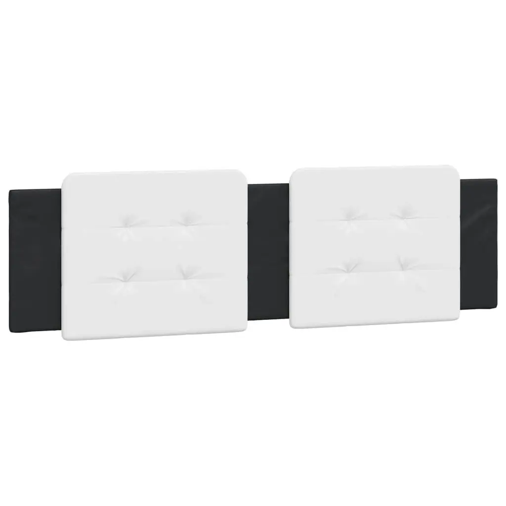 Bed Frame with Headboard Black and White 183x203 cm King Size Faux Leather 3208283