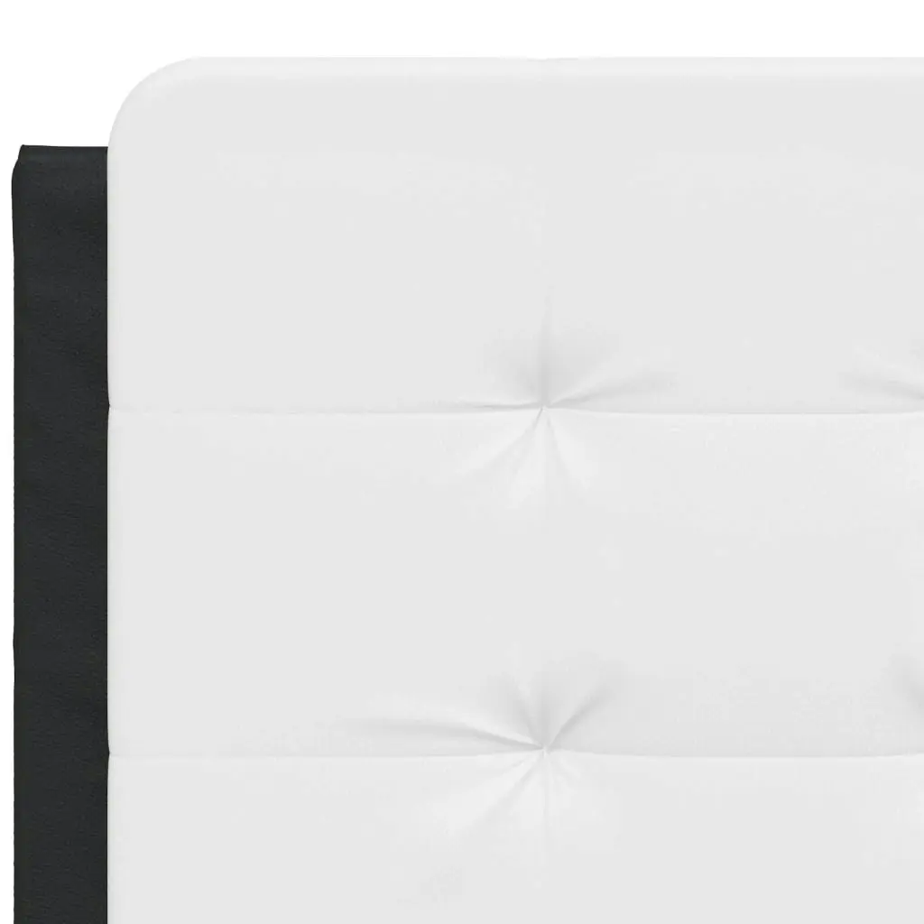 Bed Frame with Headboard Black and White 137x187 cm Double Size Faux Leather 3208220