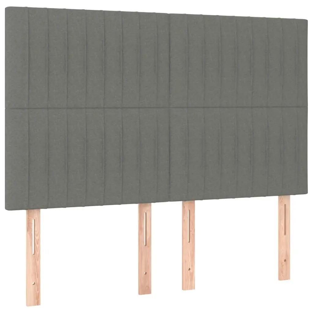 Bed Frame with Headboard Dark Grey 137x187 cm Double Size Fabric 3283081